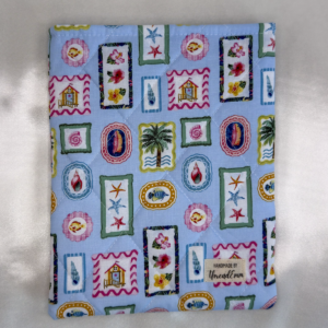 20260812-Costal Post Stamps L021 Costal Post Stamps Quilted E-Reader/Book Sleeve