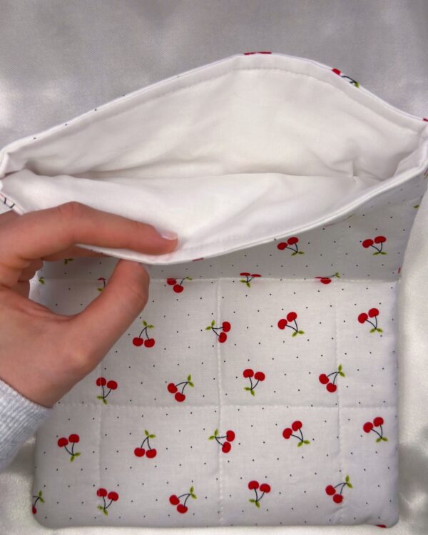 Cherries LIner Cherries and Polka-Dots Quilted E-Reader/Book Sleeve