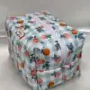 Oranges on Green Gingham Padded Boxy Makeup Bag