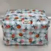 Oranges on Green Gingham Padded Boxy Makeup Bag