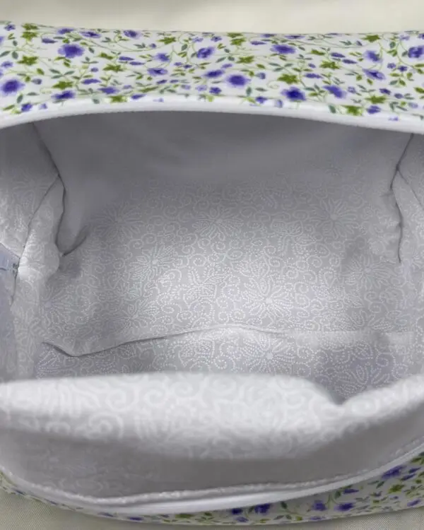 Purple Flowers on Vines Makeup Liner Purple Flowers on Vines Boxy Makeup Bag