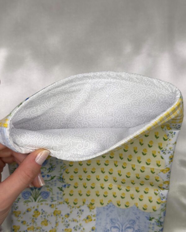 Yellow Floral Patchwork Liner Yellow Floral Patchwork Padded Book Sleeve